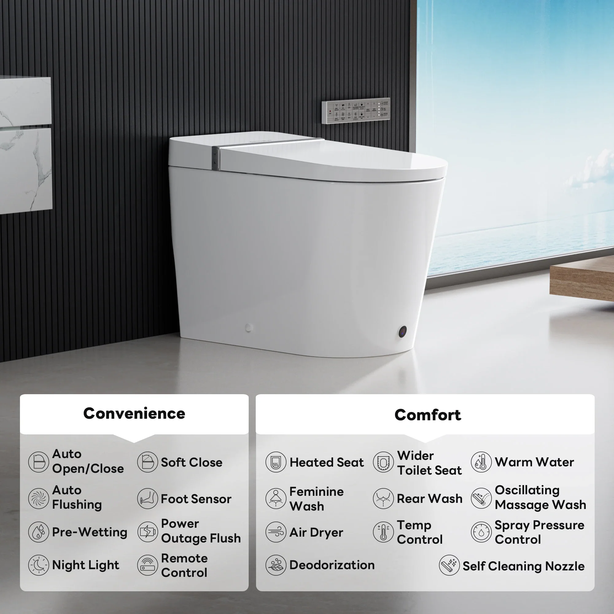 CASTA DIVA CD-K010 – Smart Toilet with Wider Seat, Auto Open/Close & Heated Seat - Image 16