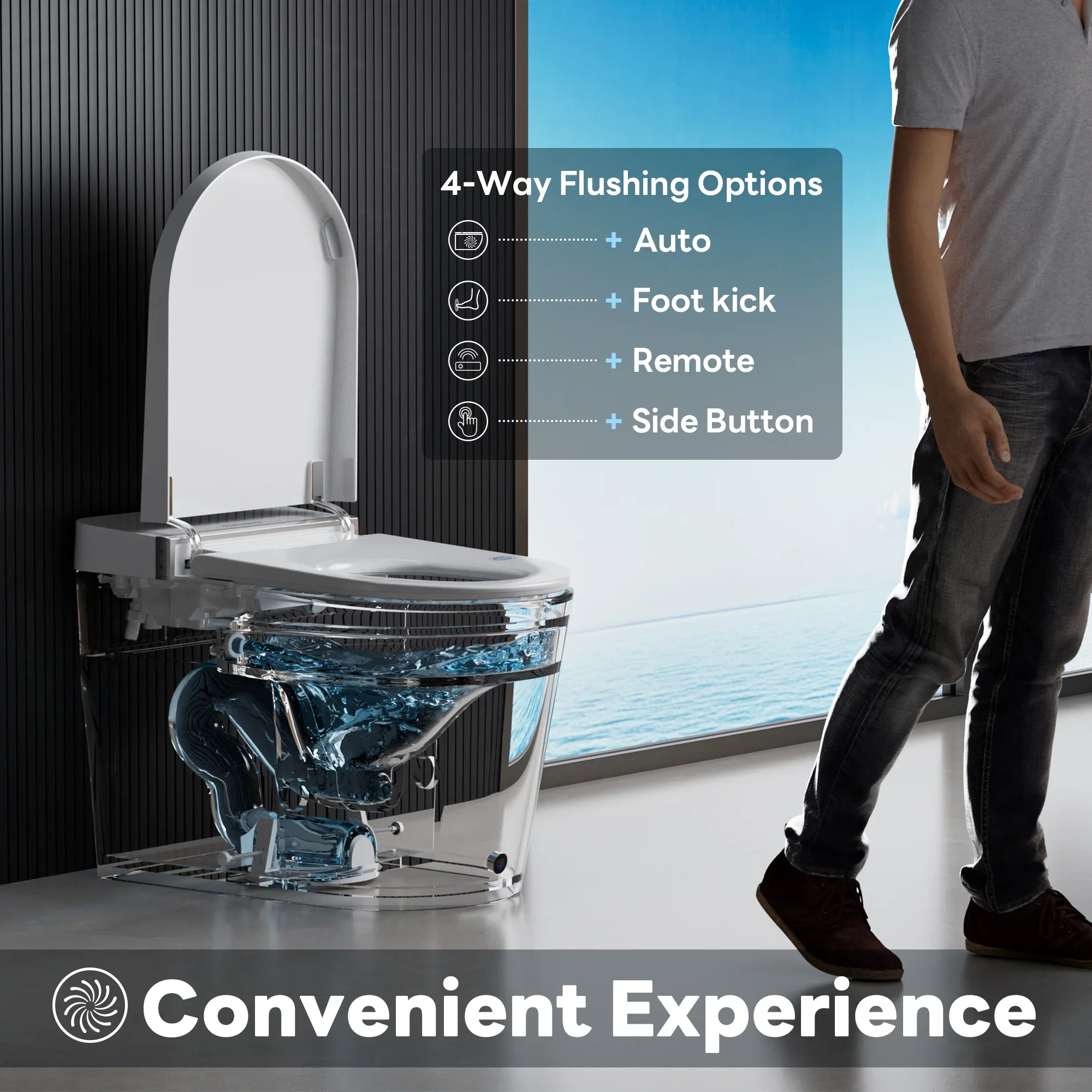 CASTA DIVA CD-K010 – Smart Toilet with Wider Seat, Auto Open/Close & Heated Seat - Image 4