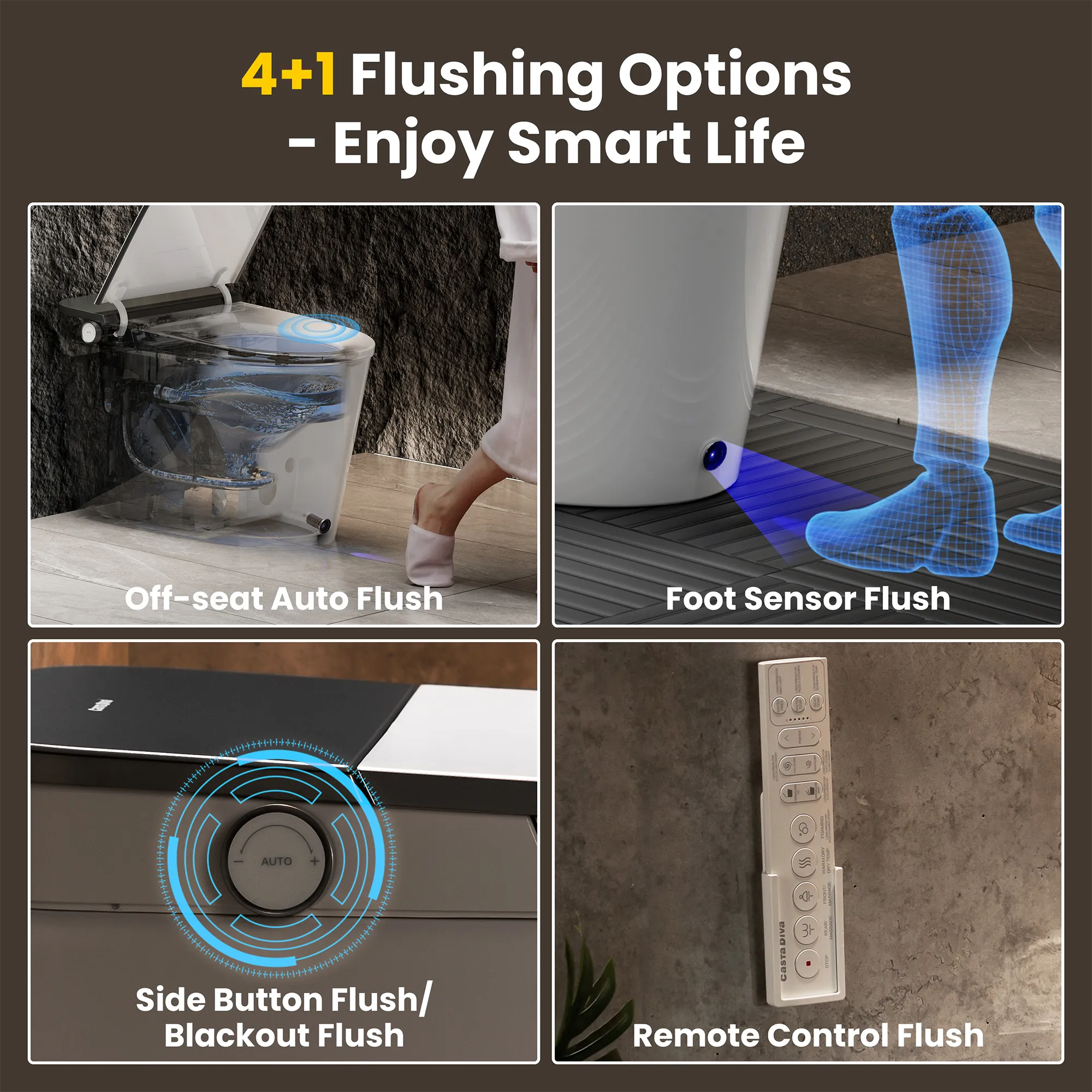 CASTA DIVA CD-K030ULTRA – Smart Toilet with Microgravity Adaptive Heated Seat, Auto Open/Close, Foam Shield & Nano Burst Sterilization - Image 3