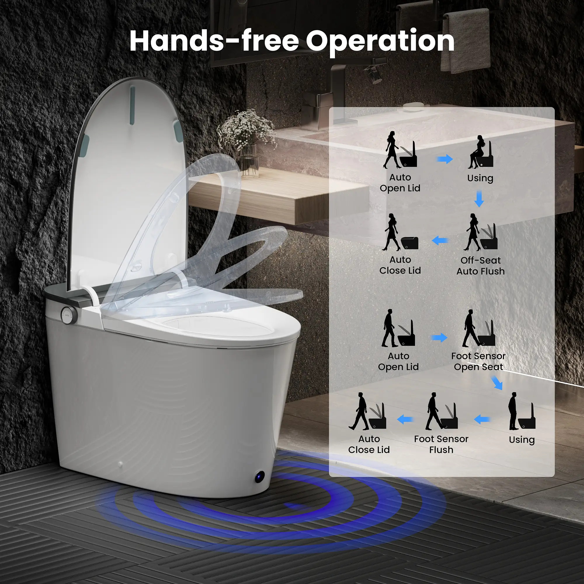 CASTA DIVA CD-K030ULTRA – Smart Toilet with Microgravity Adaptive Heated Seat, Auto Open/Close, Foam Shield & Nano Burst Sterilization - Image 4