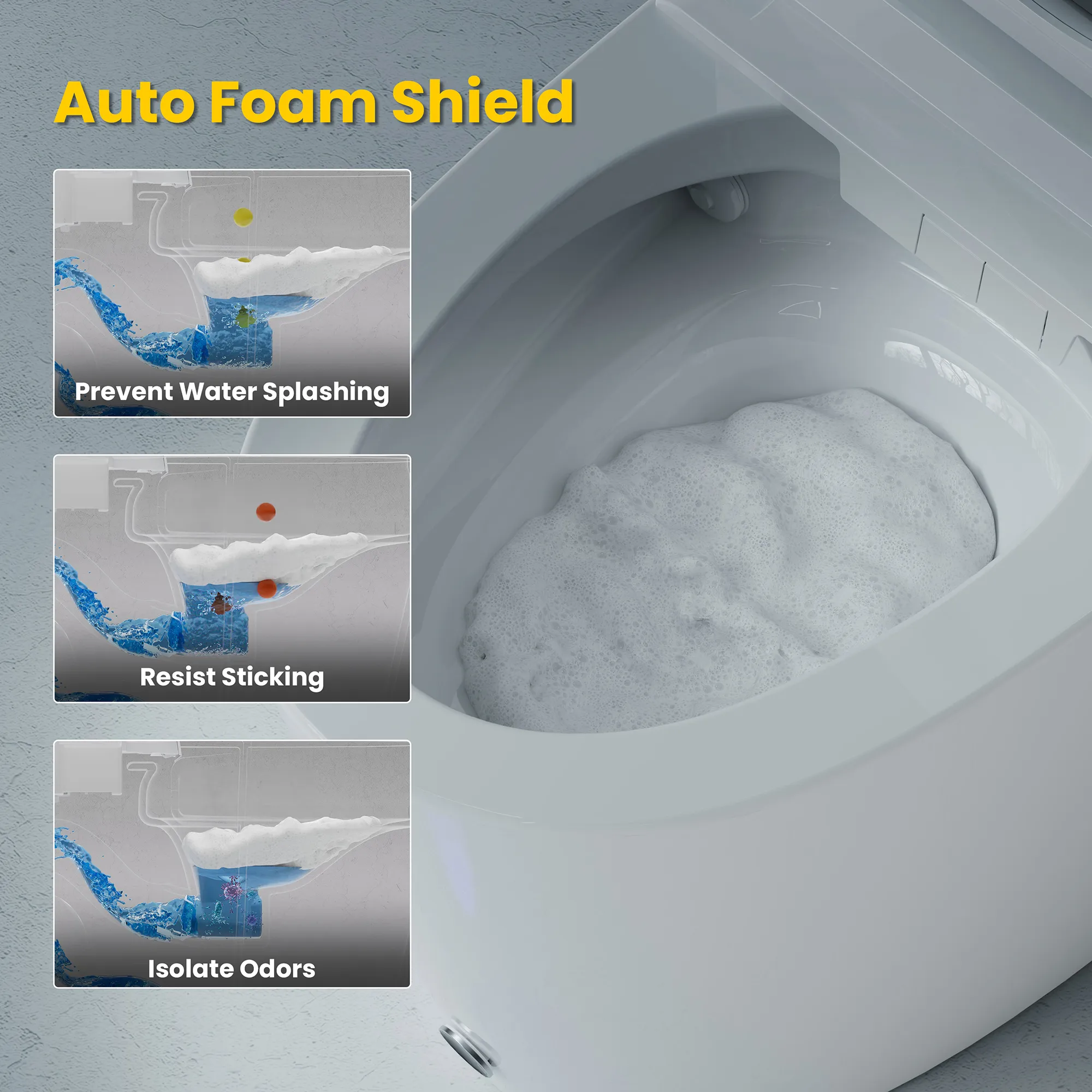 CASTA DIVA CD-K030ULTRA – Smart Toilet with Microgravity Adaptive Heated Seat, Auto Open/Close, Foam Shield & Nano Burst Sterilization - Image 7