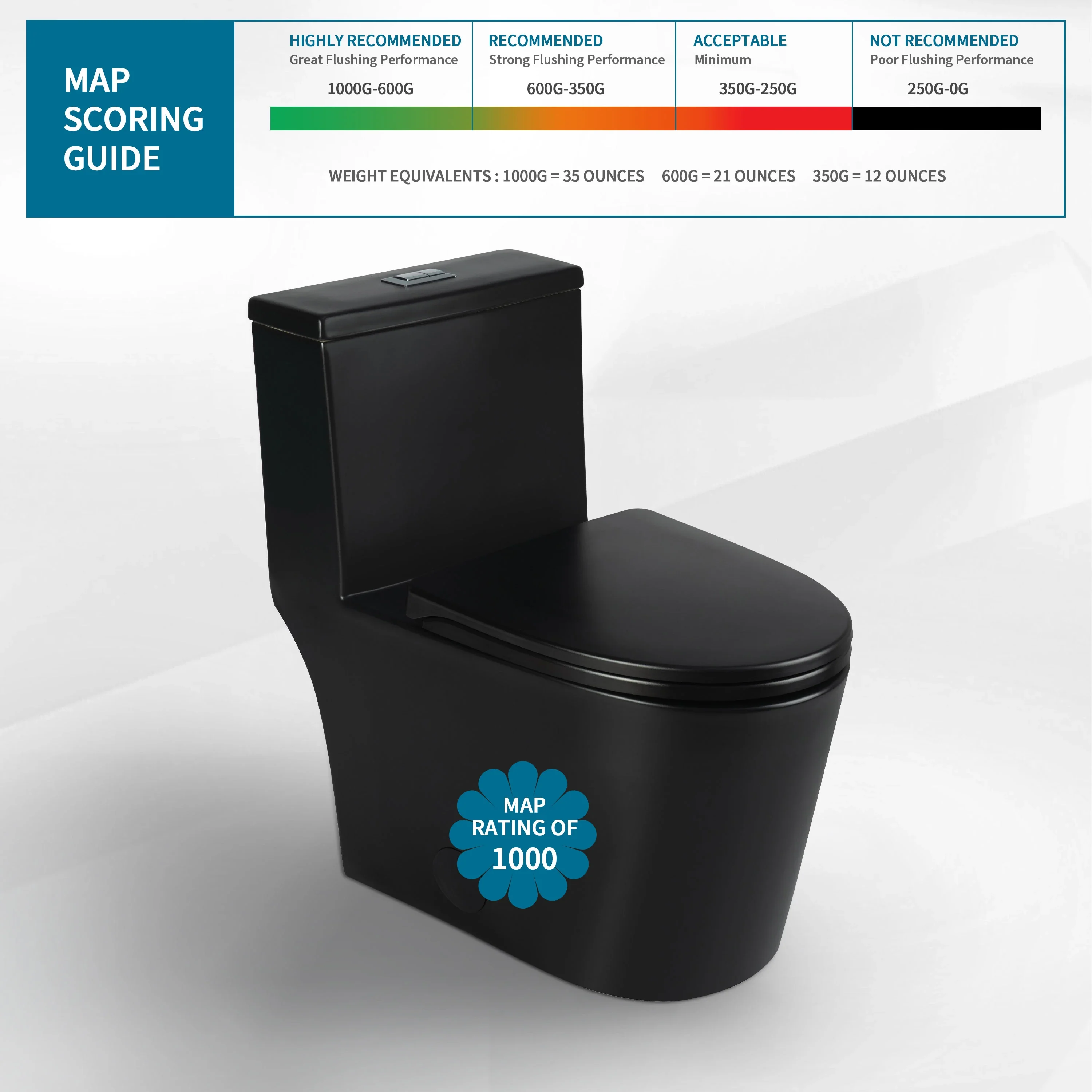 CASTA DIVA CD-T002 – One-Piece Elongated Toilet with Dual Flush 0.9/1.28 GPF, 12'' Rough-in, Black - Image 3
