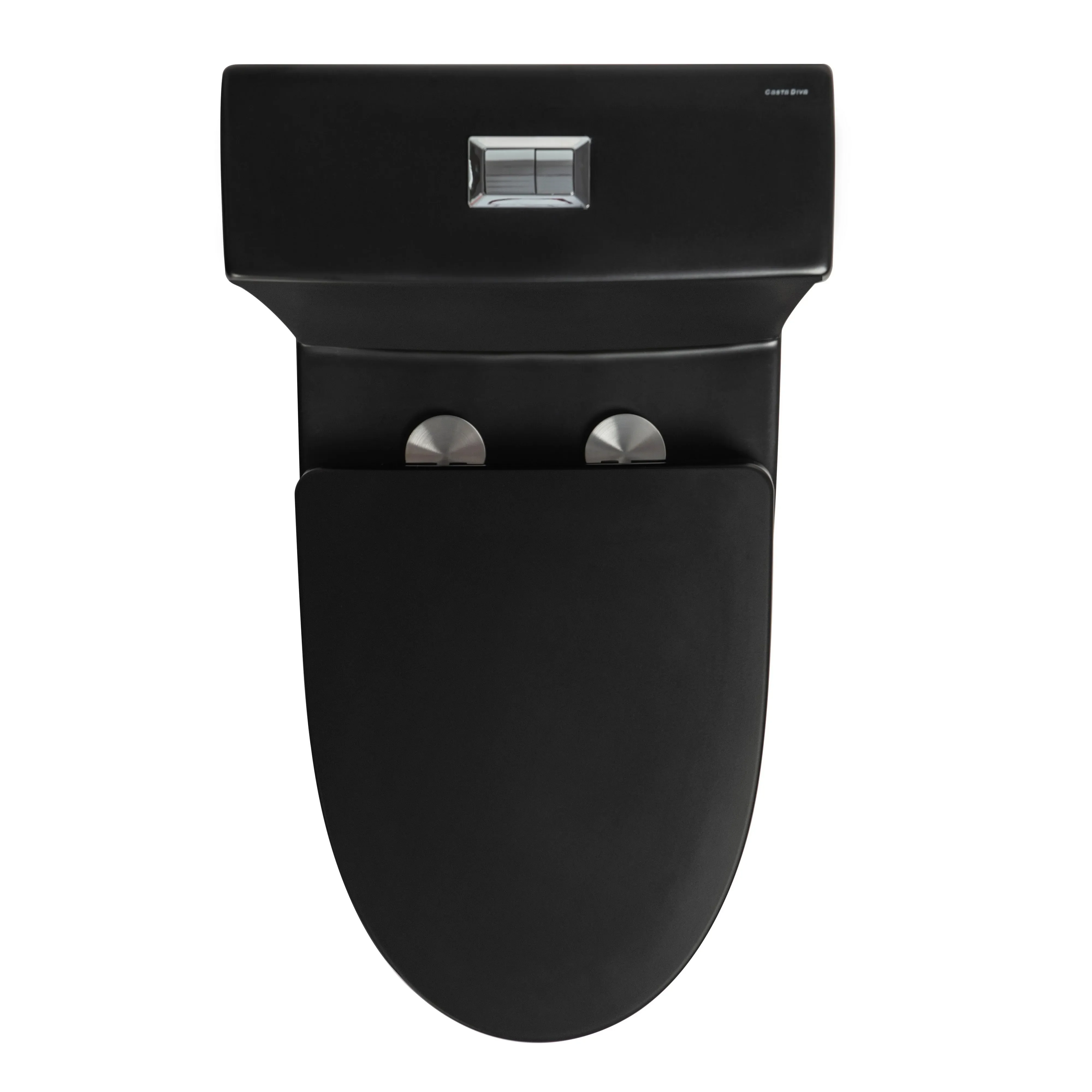 CASTA DIVA CD-T002 – One-Piece Elongated Toilet with Dual Flush 0.9/1.28 GPF, 12'' Rough-in, Black - Image 4
