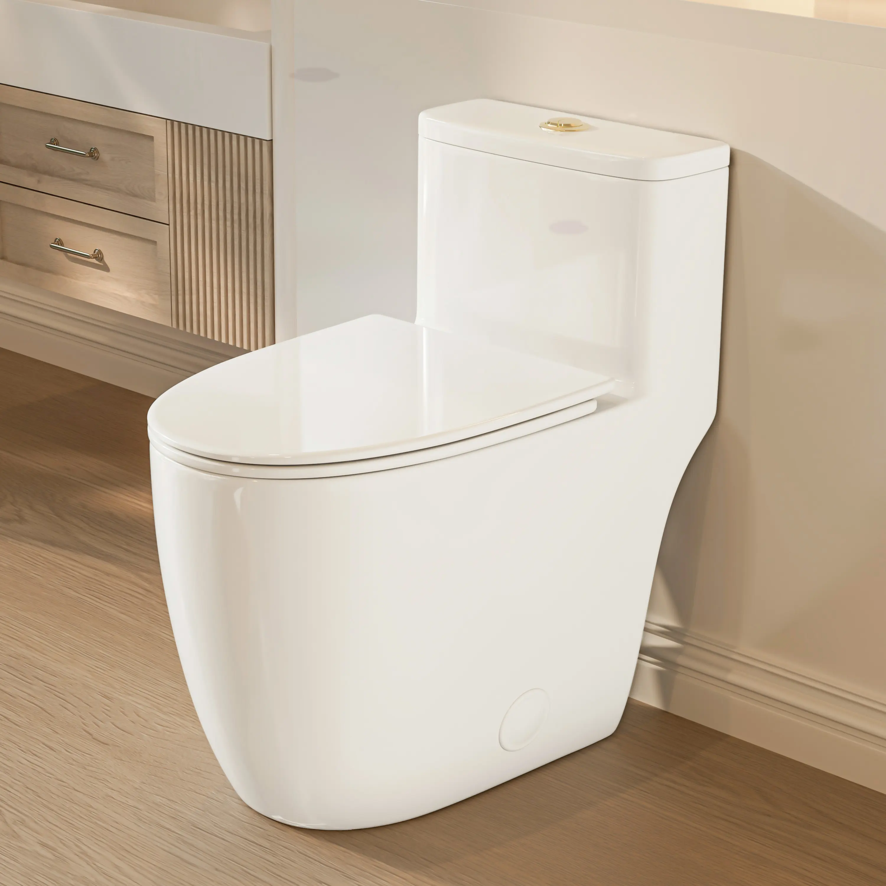 CASTA DIVA CD-T006 – One-Piece Elongated Toilet with ADA-Compliant, Dual Flush High Efficiency 1.0/1.28 GPF & MAP 1000g, 12'' Rough-in, White - Image 12