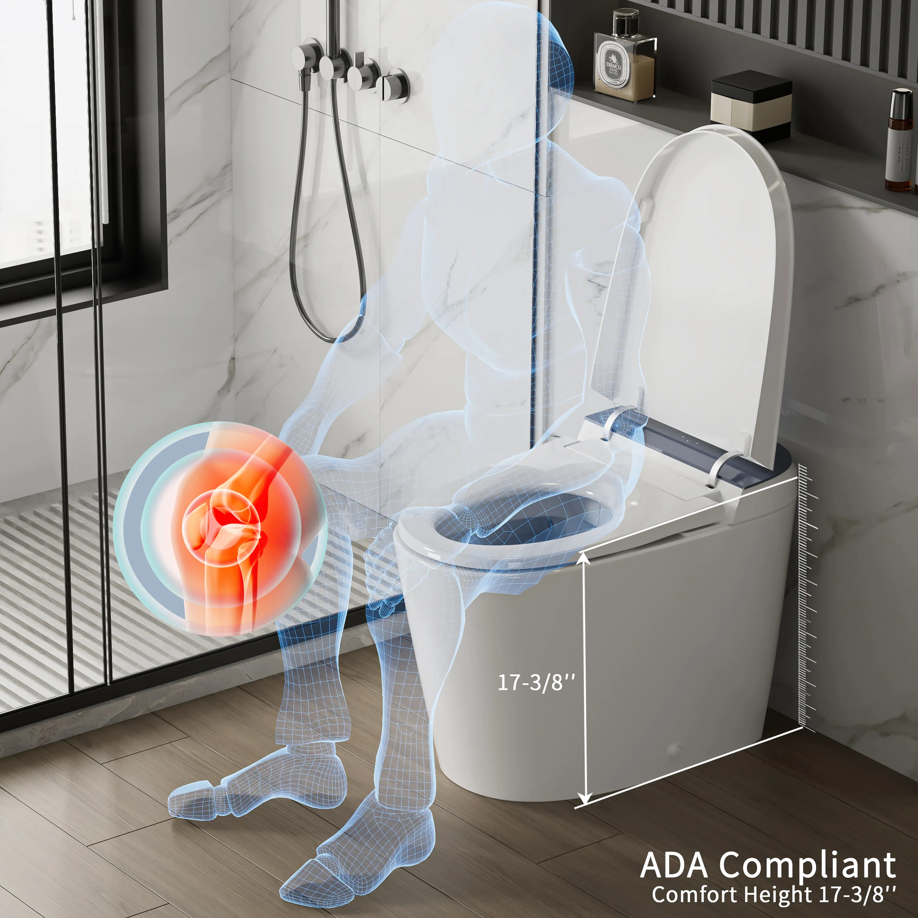 Casta Diva CD-U010 Smart Toilet with Auto Open/Close, ADA-Compliant, Heated Seat, Dual Flush, Concealed Tank - Image 10