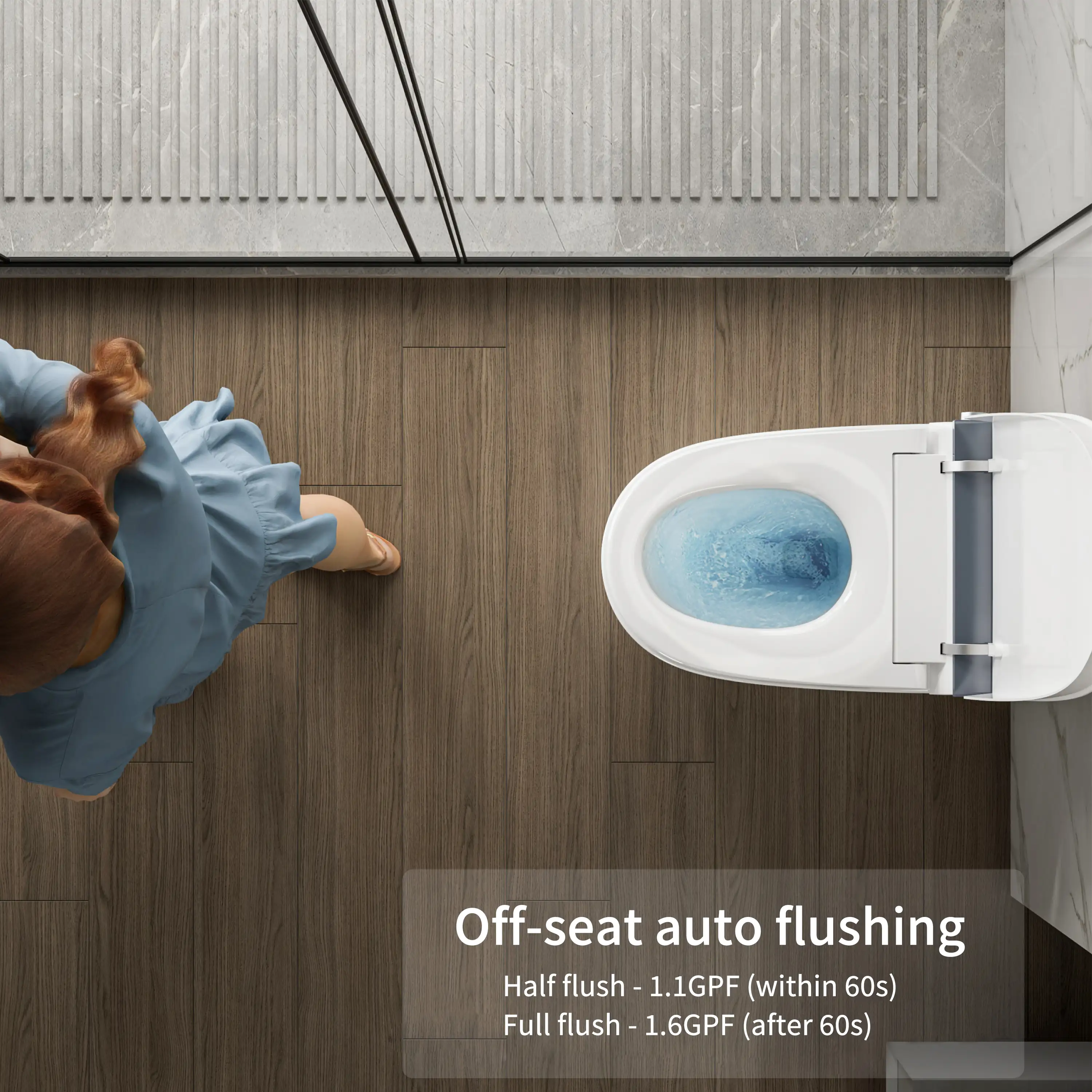 Casta Diva CD-U010 Smart Toilet with Auto Open/Close, ADA-Compliant, Heated Seat, Dual Flush, Concealed Tank - Image 7
