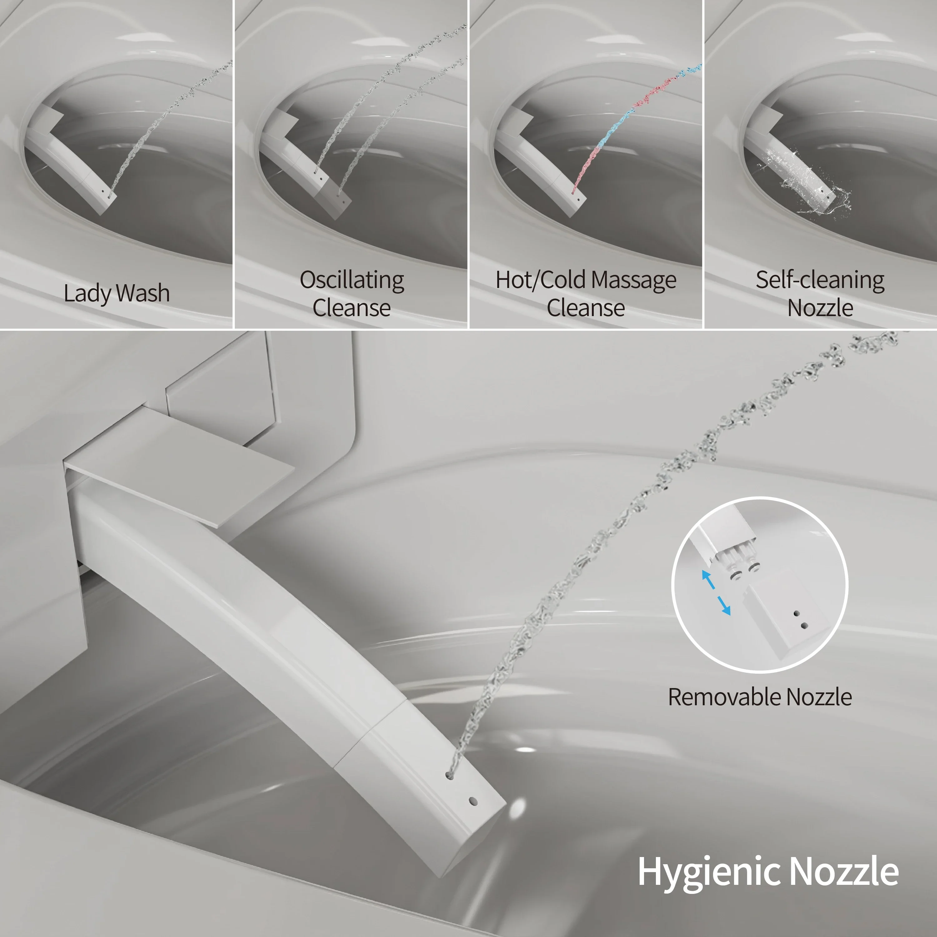 Casta Diva CD-U010 Smart Toilet with Auto Open/Close, ADA-Compliant, Heated Seat, Dual Flush, Concealed Tank - Image 9