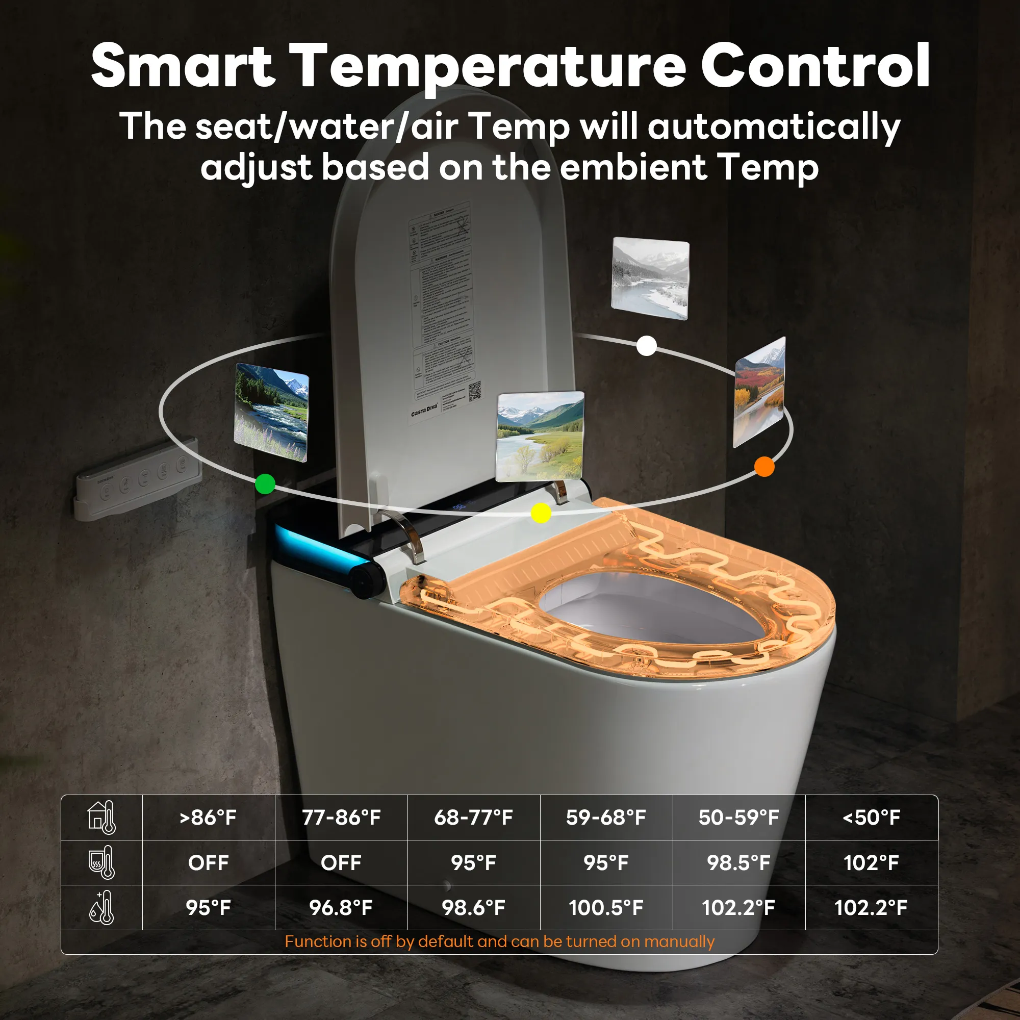CASTA DIVA CD-U010MAX – ADA-Compliant Luxury Smart Toilet with Adaptive Heated Seat, UV-Sterilized Water & Electrolytic Self-Cleaning - Image 5