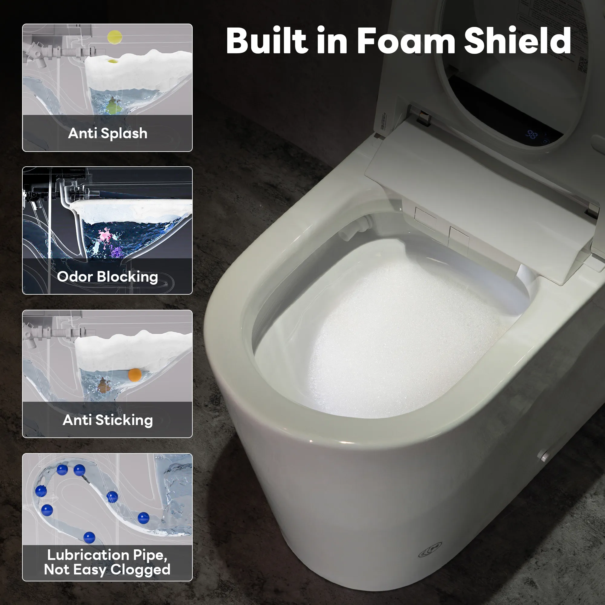 CASTA DIVA CD-U010MAX – ADA-Compliant Luxury Smart Toilet with Adaptive Heated Seat, UV-Sterilized Water & Electrolytic Self-Cleaning - Image 6