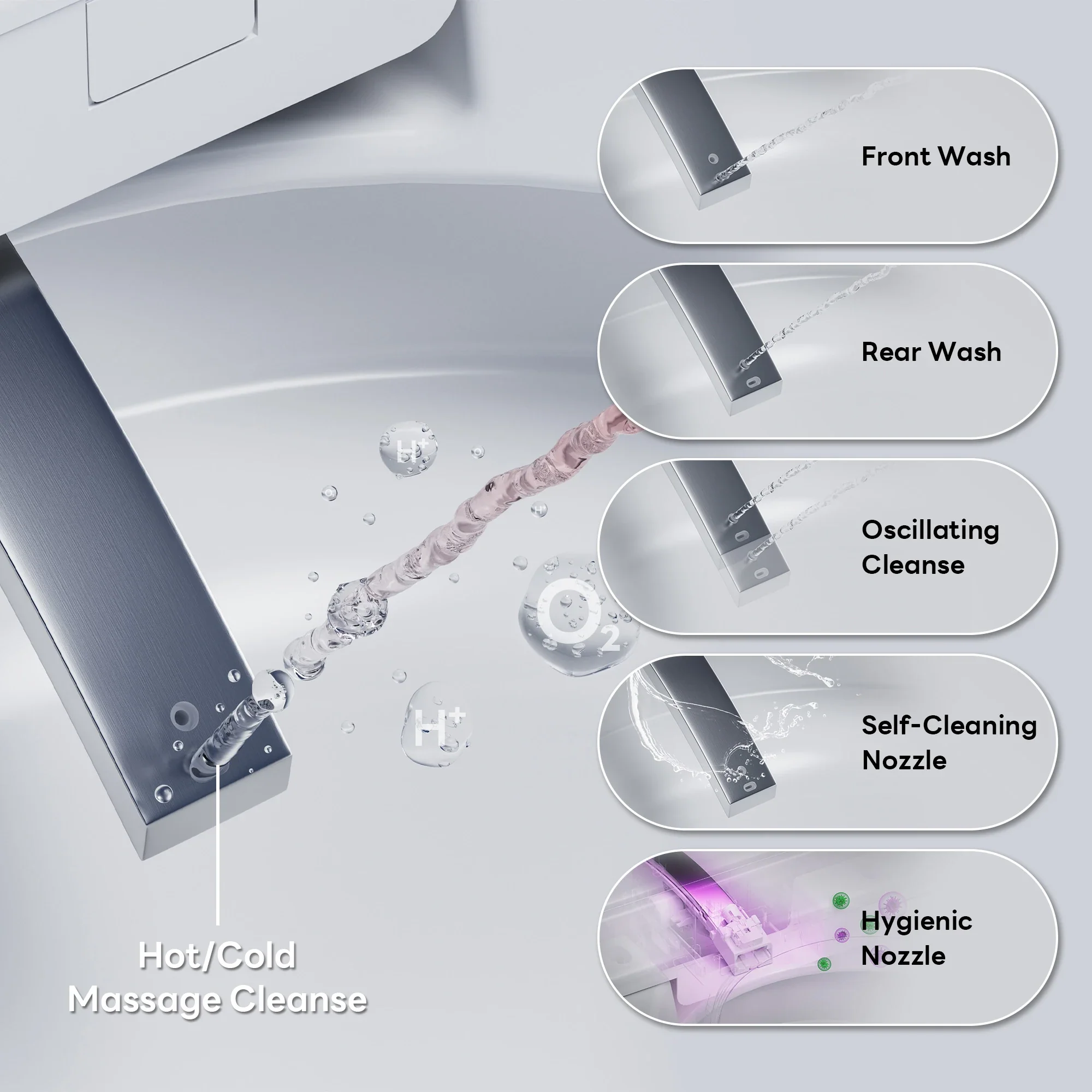 CASTA DIVA CD-W10V-PRO -  Smart Toilet with Air-Assisted Flush, Auto Open Lid, Foam Shield & UV Sterilization - Image 9