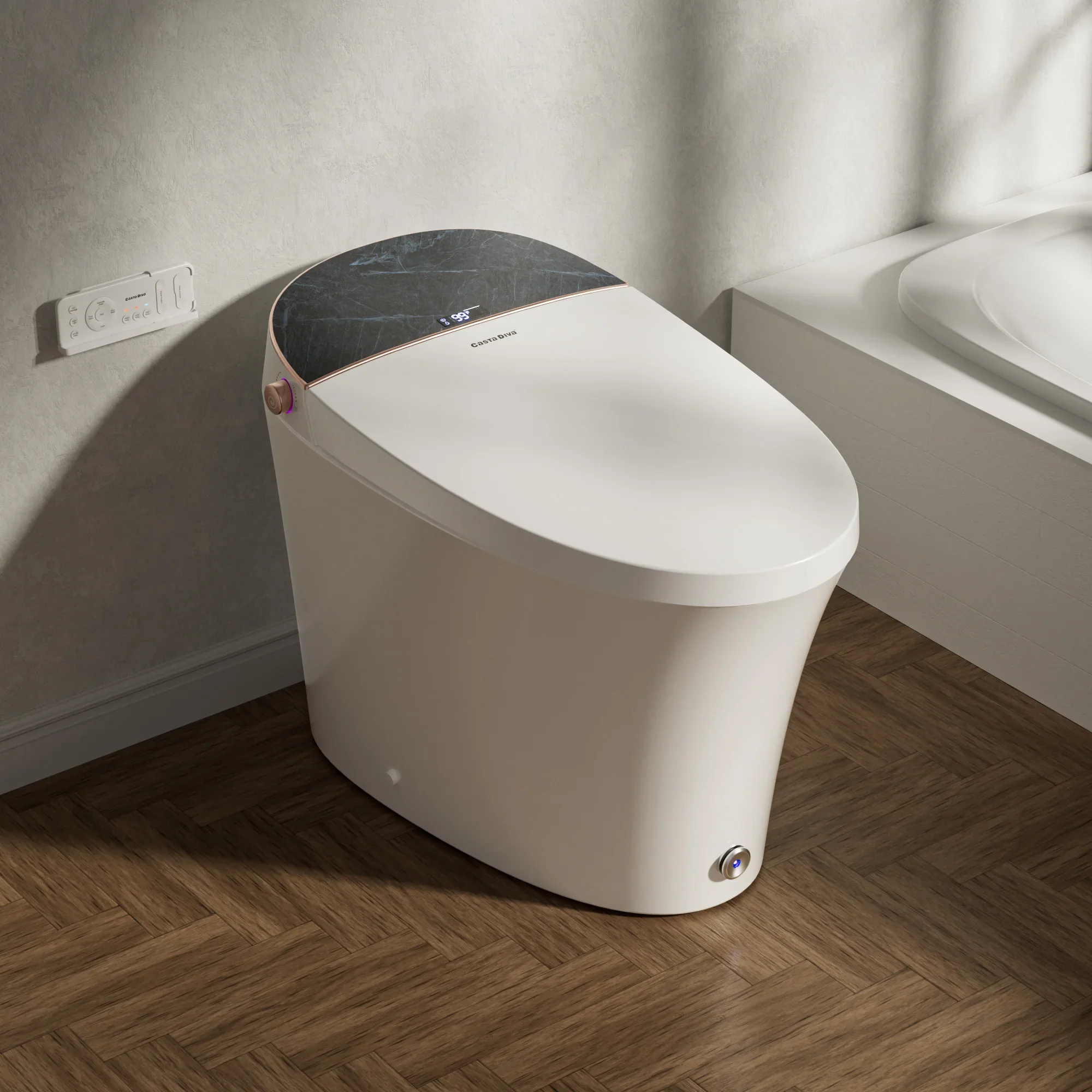CASTA DIVA CD-Y010L – Smart Toilet with Heated Seat, Foam Shield & Built-In Tank