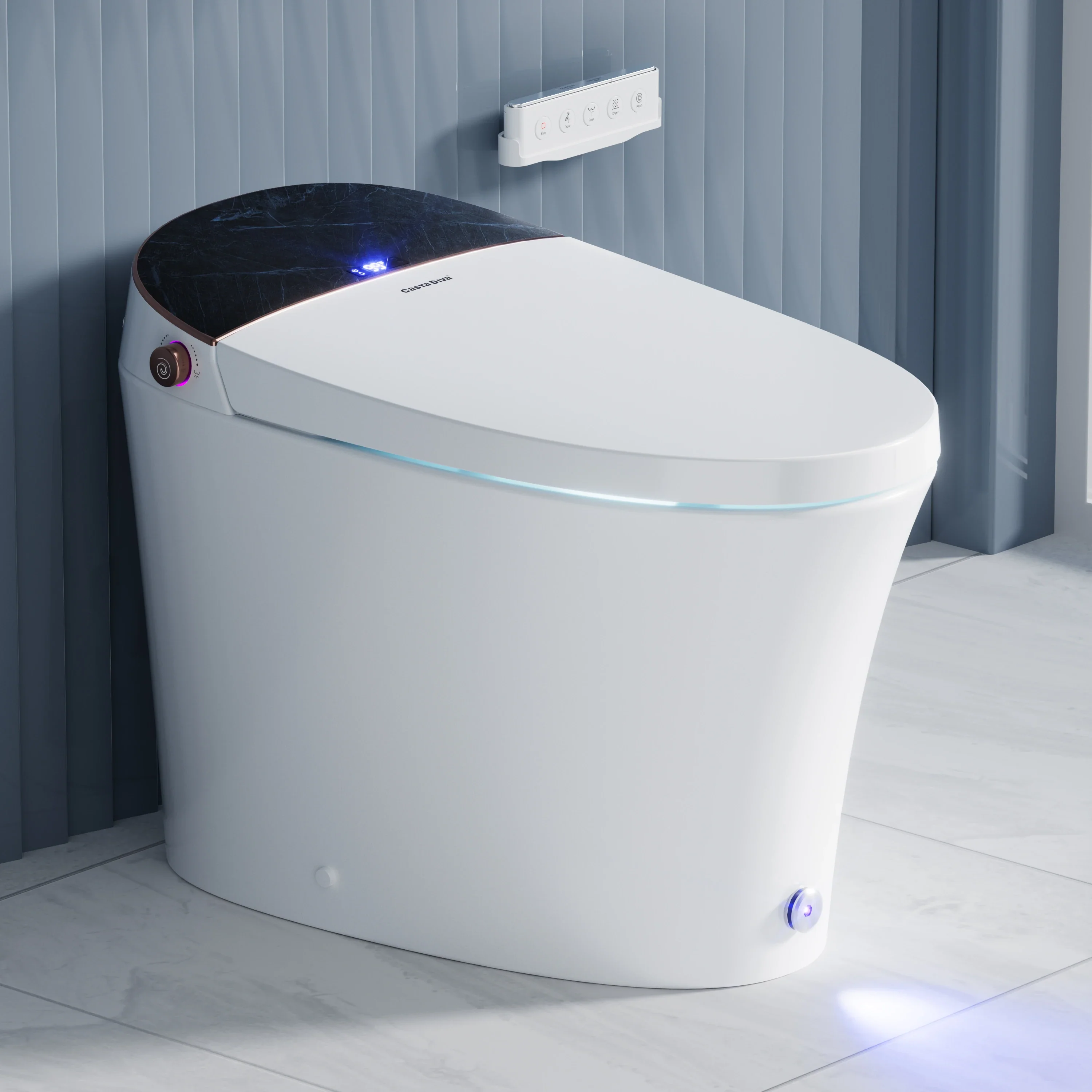 CASTA DIVA CD-Y010POV – Smart Toilet with Concealed Tank, Auto Open/Close & Foam Shield