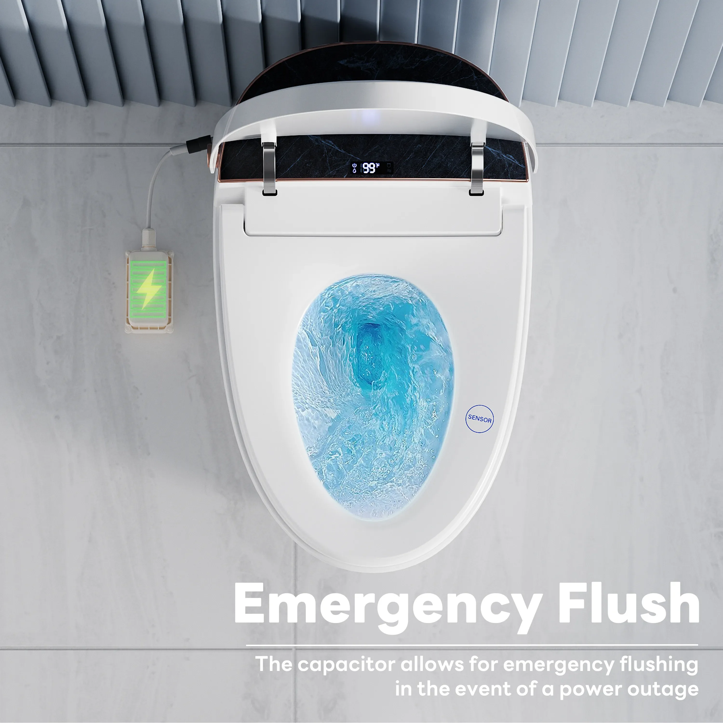 CASTA DIVA CD-Y010POV – Smart Toilet with Concealed Tank, Auto Open/Close & Foam Shield - Image 13