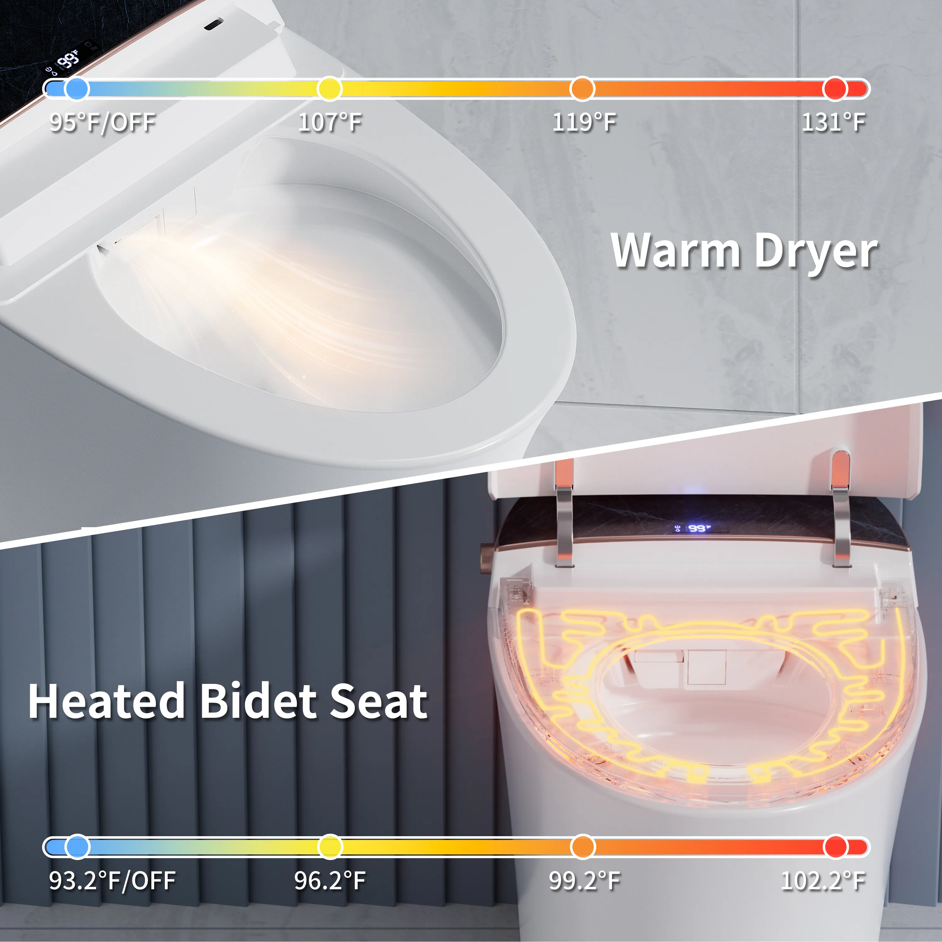 CASTA DIVA CD-Y010POV – Smart Toilet with Concealed Tank, Auto Open/Close & Foam Shield - Image 6