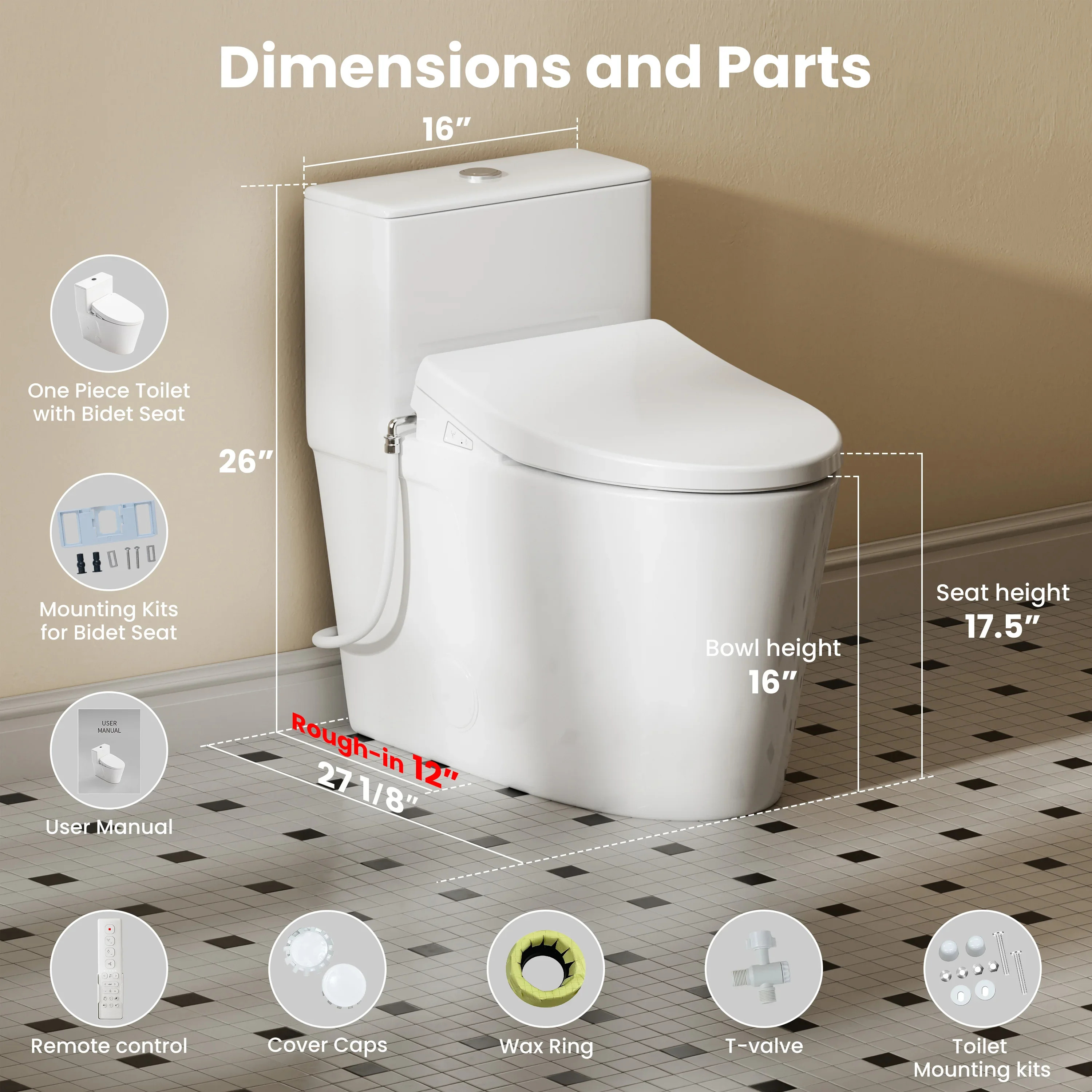 CASTA DIVA CD-Y020 – Electric Bidet Toilet with Heated Seat, Warm Water Wash & Warm Air Dryer - Image 13