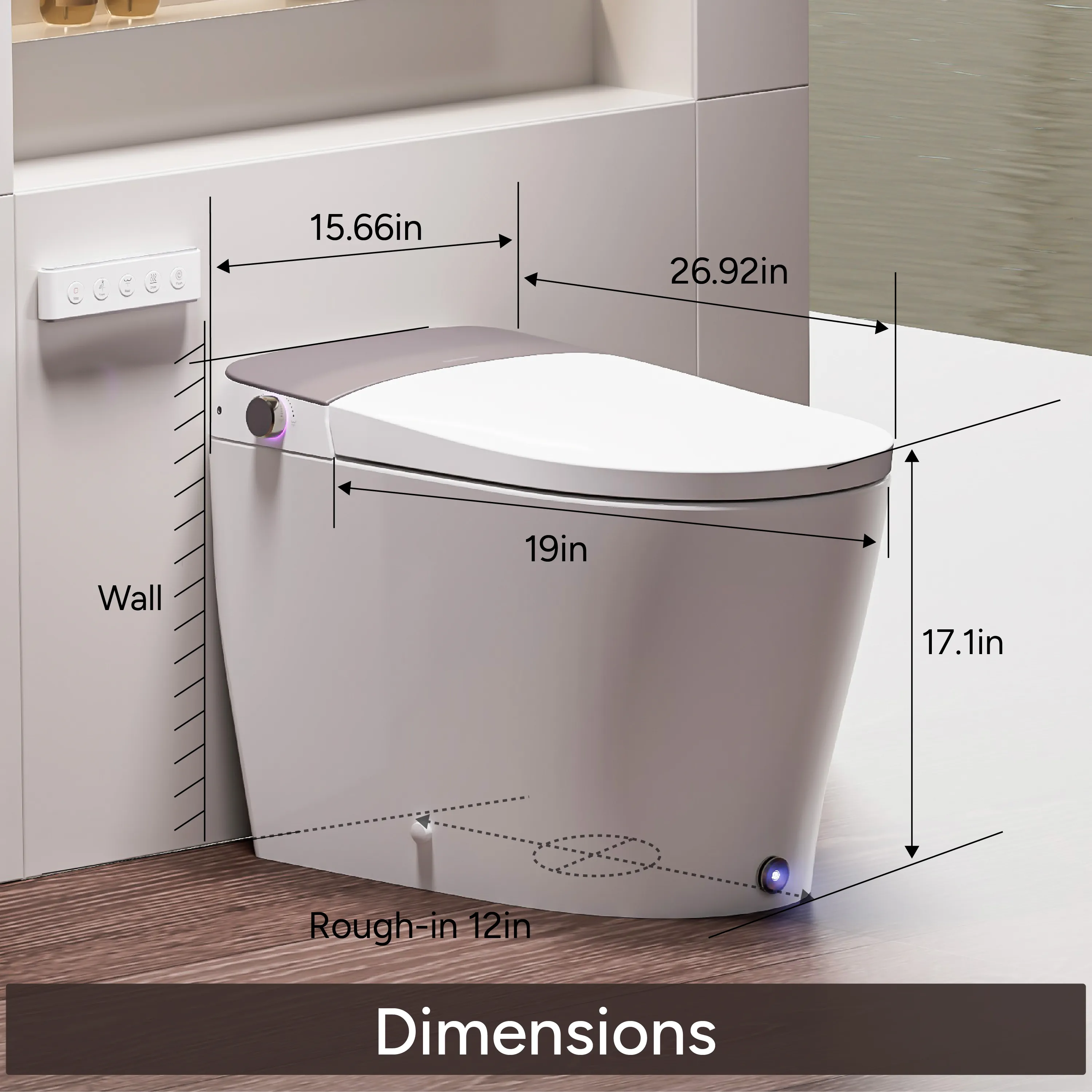 CASTA DIVA CD-Y060 – Smart Toilet with Heated Seat, Auto Open/Close & Built-In Tank - Image 10