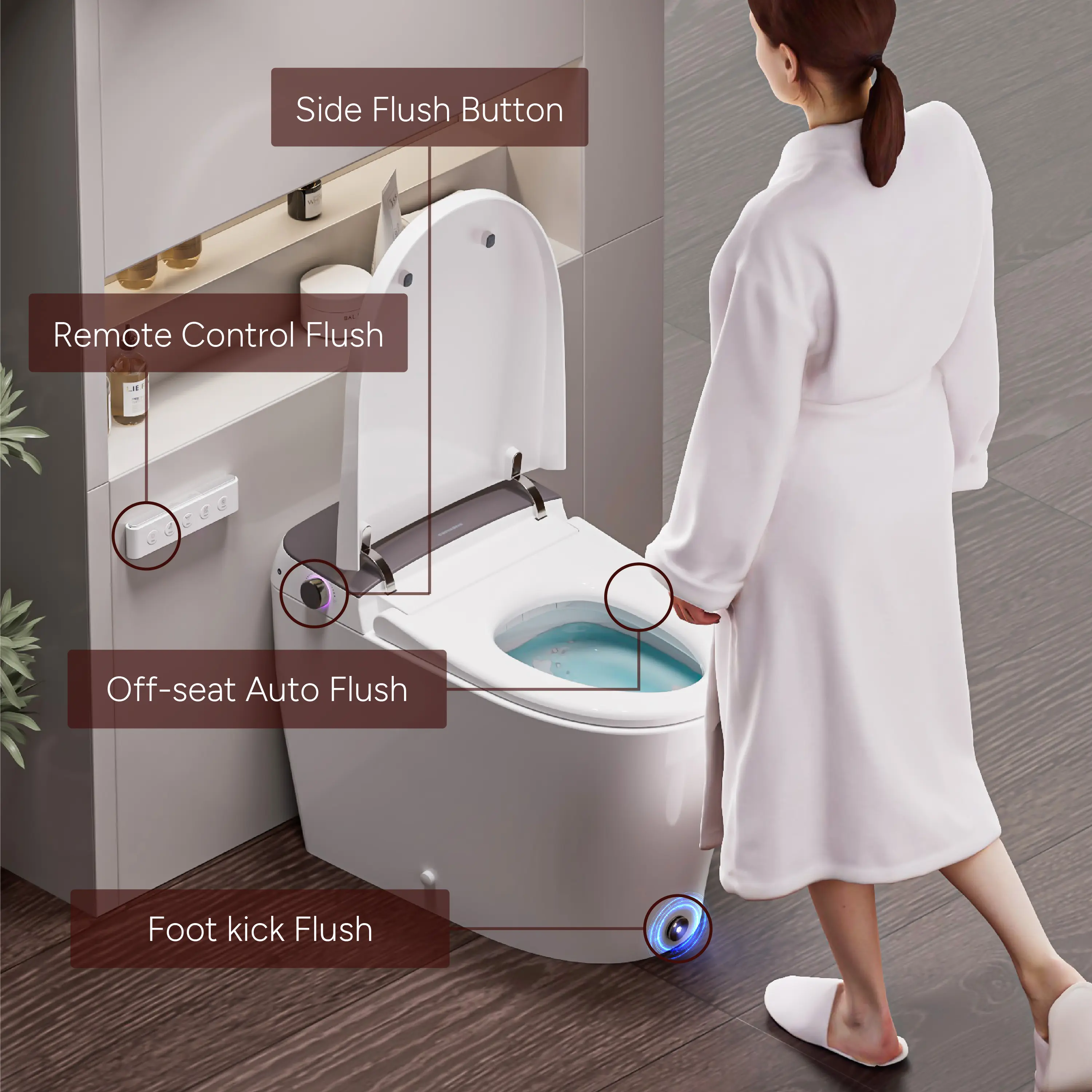 CASTA DIVA CD-Y060 – Smart Toilet with Heated Seat, Auto Open/Close & Built-In Tank - Image 3