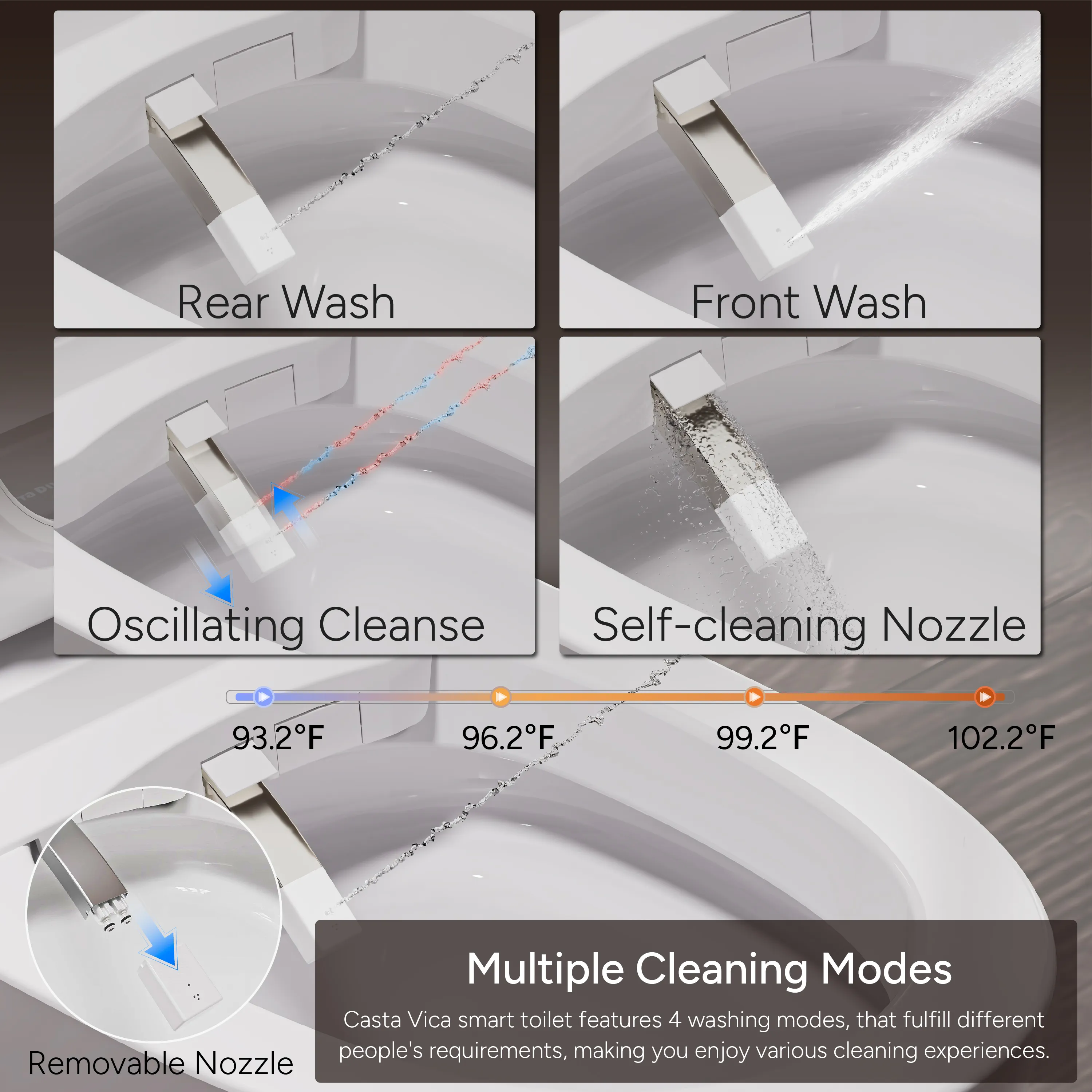 CASTA DIVA CD-Y060 – Smart Toilet with Heated Seat, Auto Open/Close & Built-In Tank - Image 6