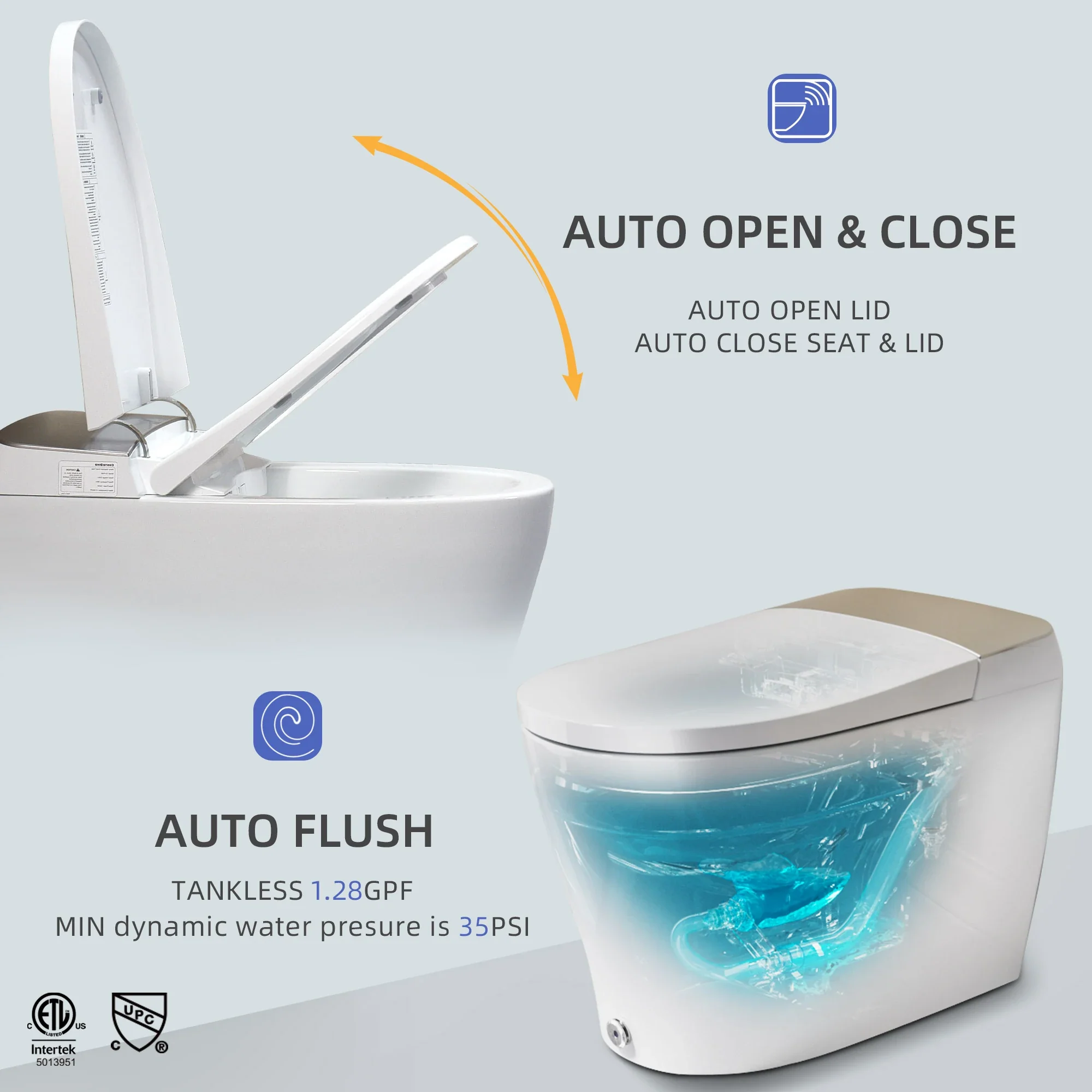 CASTA DIVA CD-Y080 – Smart Toilet with Auto Open/Close, Auto Flush, Heated Seat - Image 3