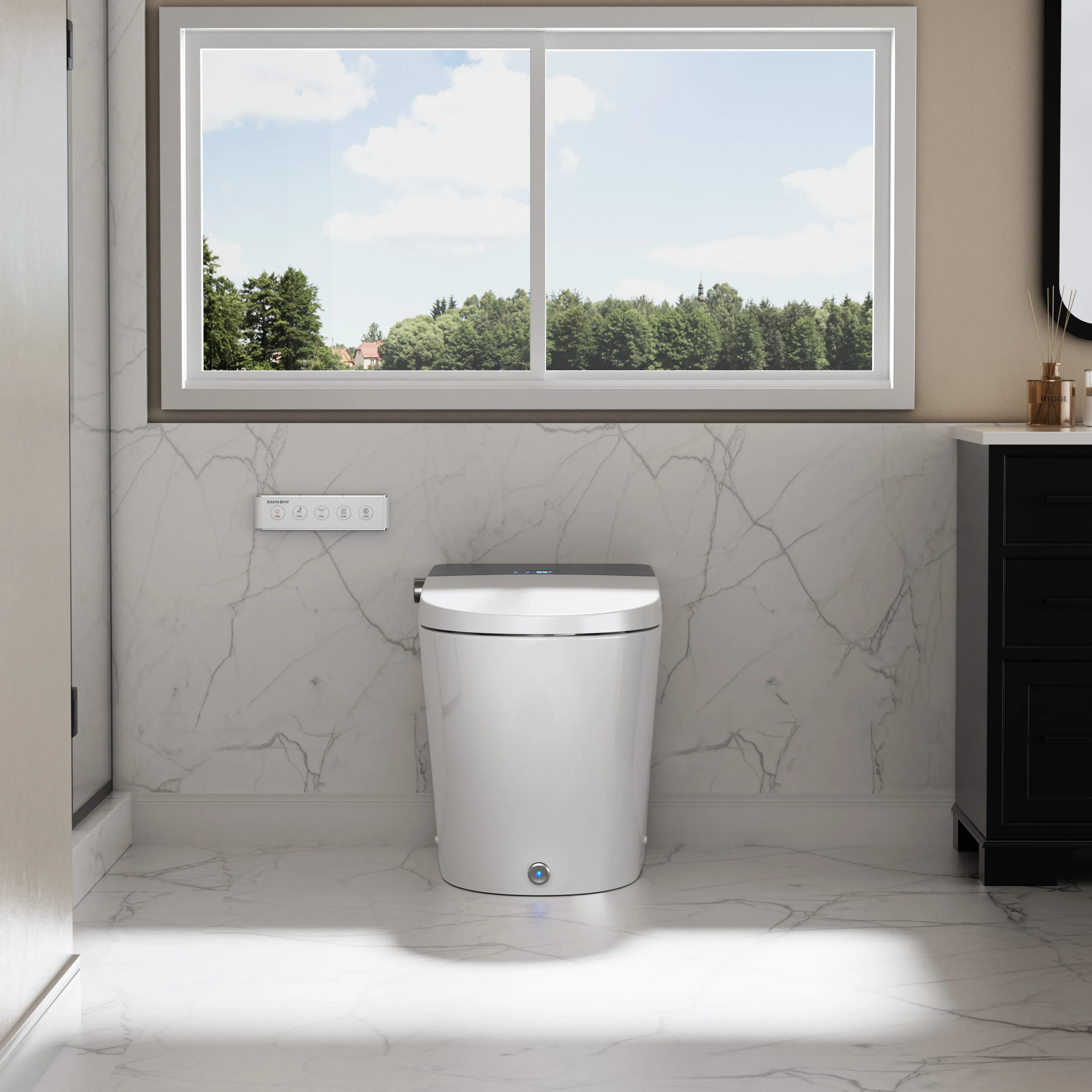 CASTA DIVA CD-Y090 – Smart Toilet with Auto Open/Close, Heated Seat & Digital Display - Image 3
