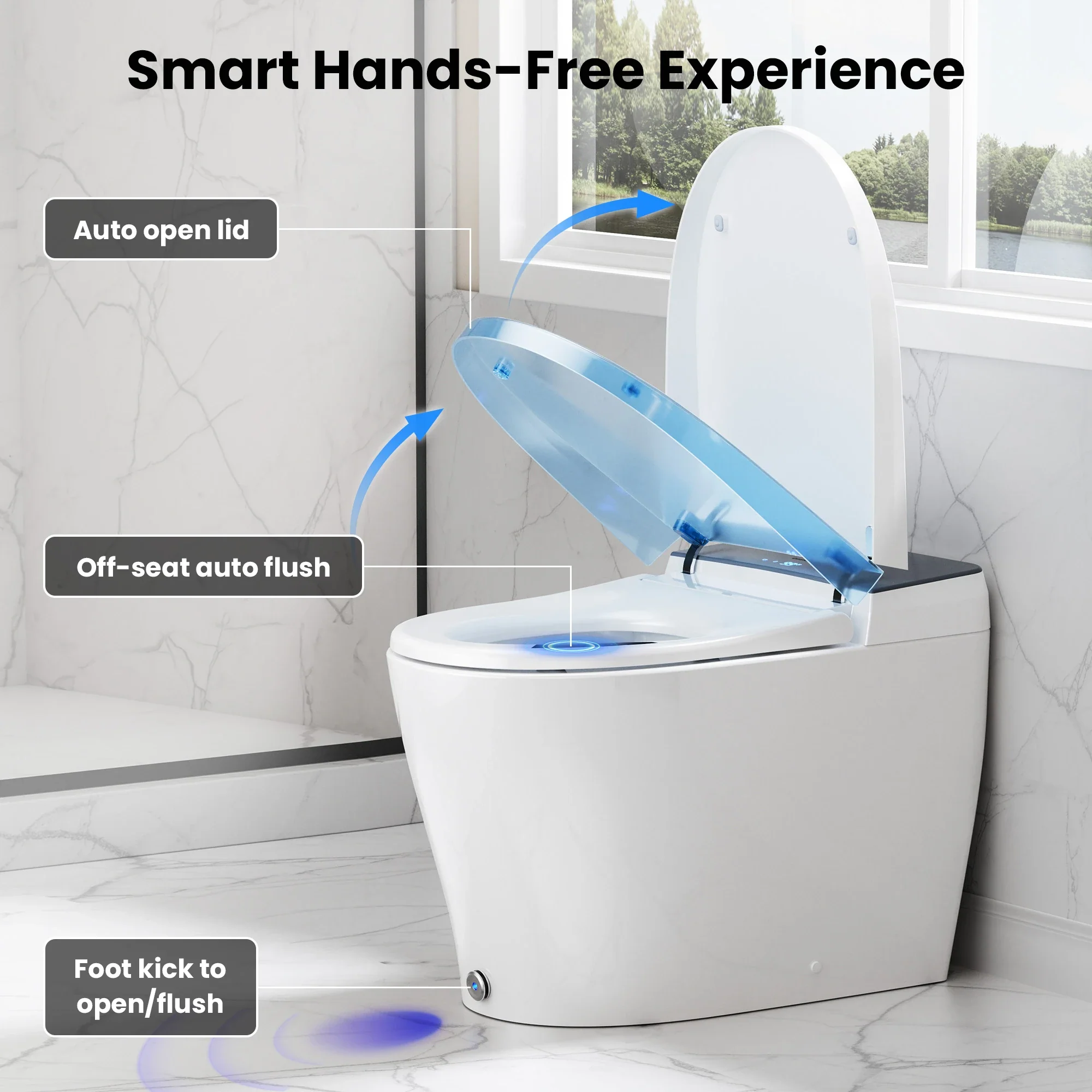 CASTA DIVA CD-Y090 – Smart Toilet with Auto Open/Close, Heated Seat & Digital Display - Image 6